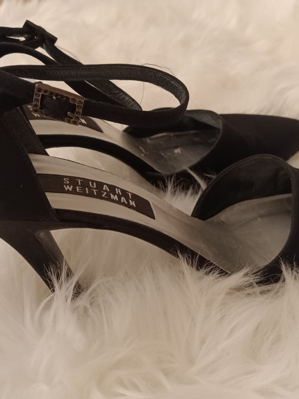 Stuart Weitzman Black Strappy Heeled Sandals